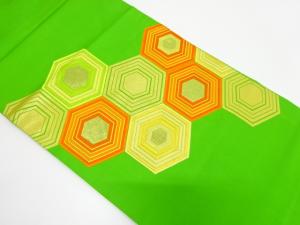 未使用品　重ね亀甲模様織り出し　名古屋帯